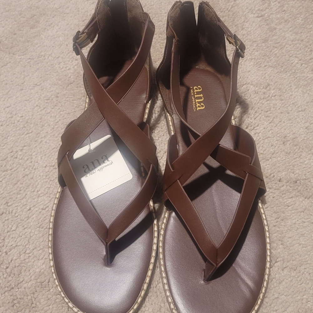 A.N.A Janis 9.5 Cognac Sandal